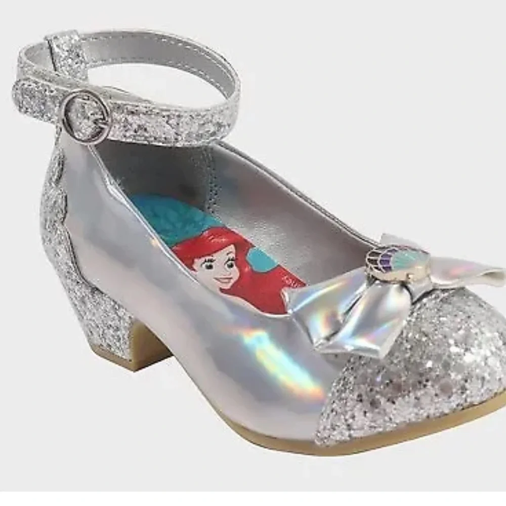 Toddler Girls' size 6 7 Disney Princess costume shoes - Silver Ariel Merm…